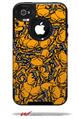 Scattered Skulls Orange - Decal Style Vinyl Skin fits Otterbox Commuter iPhone4/4s Case (CASE SOLD SEPARATELY)