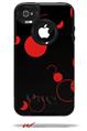 Lots of Dots Red on Black - Decal Style Vinyl Skin fits Otterbox Commuter iPhone4/4s Case (CASE SOLD SEPARATELY)