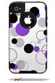 Lots of Dots Purple on White - Decal Style Vinyl Skin fits Otterbox Commuter iPhone4/4s Case (CASE SOLD SEPARATELY)