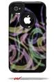 Neon Swoosh on Black - Decal Style Vinyl Skin fits Otterbox Commuter iPhone4/4s Case (CASE SOLD SEPARATELY)