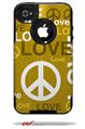 Love and Peace Yellow - Decal Style Vinyl Skin fits Otterbox Commuter iPhone4/4s Case (CASE SOLD SEPARATELY)