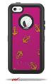 Anchors Away Fuschia Hot Pink - Decal Style Vinyl Skin fits Otterbox Defender iPhone 5C Case (CASE SOLD SEPARATELY)