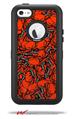 Scattered Skulls Red - Decal Style Vinyl Skin fits Otterbox Defender iPhone 5C Case (CASE SOLD SEPARATELY)