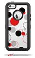 Lots of Dots Red on White - Decal Style Vinyl Skin fits Otterbox Defender iPhone 5C Case (CASE SOLD SEPARATELY)