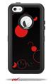 Lots of Dots Red on Black - Decal Style Vinyl Skin fits Otterbox Defender iPhone 5C Case (CASE SOLD SEPARATELY)