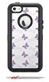 Pastel Butterflies Purple on White - Decal Style Vinyl Skin fits Otterbox Defender iPhone 5C Case (CASE SOLD SEPARATELY)