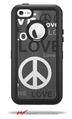 Love and Peace Gray - Decal Style Vinyl Skin fits Otterbox Defender iPhone 5C Case (CASE SOLD SEPARATELY)