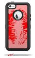 Big Kiss Red Lips on Pink - Decal Style Vinyl Skin fits Otterbox Defender iPhone 5C Case (CASE SOLD SEPARATELY)