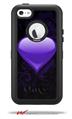 Glass Heart Grunge Purple - Decal Style Vinyl Skin fits Otterbox Defender iPhone 5C Case (CASE SOLD SEPARATELY)
