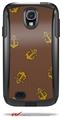Anchors Away Chocolate Brown - Decal Style Vinyl Skin fits Otterbox Commuter Case for Samsung Galaxy S4 (CASE SOLD SEPARATELY)