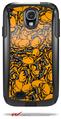 Scattered Skulls Orange - Decal Style Vinyl Skin fits Otterbox Commuter Case for Samsung Galaxy S4 (CASE SOLD SEPARATELY)