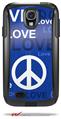 Love and Peace Blue - Decal Style Vinyl Skin fits Otterbox Commuter Case for Samsung Galaxy S4 (CASE SOLD SEPARATELY)