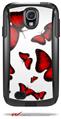 Butterflies Red - Decal Style Vinyl Skin fits Otterbox Commuter Case for Samsung Galaxy S4 (CASE SOLD SEPARATELY)