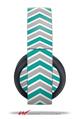 Vinyl Decal Skin Wrap compatible with Original Sony PlayStation 4 Gold Wireless Headphones Zig Zag Teal and Gray (PS4 HEADPHONES NOT INCLUDED)