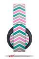 Vinyl Decal Skin Wrap compatible with Original Sony PlayStation 4 Gold Wireless Headphones Zig Zag Teal Pink and Gray (PS4 HEADPHONES NOT INCLUDED)