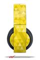 Vinyl Decal Skin Wrap compatible with Original Sony PlayStation 4 Gold Wireless Headphones Triangle Mosaic Yellow (PS4 HEADPHONES NOT INCLUDED)