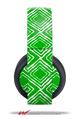 Vinyl Decal Skin Wrap compatible with Original Sony PlayStation 4 Gold Wireless Headphones Wavey Green (PS4 HEADPHONES NOT INCLUDED)