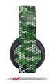 Vinyl Decal Skin Wrap compatible with Original Sony PlayStation 4 Gold Wireless Headphones HEX Mesh Camo 01 Green (PS4 HEADPHONES NOT INCLUDED)