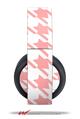 Vinyl Decal Skin Wrap compatible with Original Sony PlayStation 4 Gold Wireless Headphones Houndstooth Pink (PS4 HEADPHONES NOT INCLUDED)