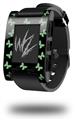 Pastel Butterflies Green on Black - Decal Style Skin fits original Pebble Smart Watch (WATCH SOLD SEPARATELY)