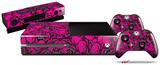 Scattered Skulls Hot Pink - Holiday Bundle Decal Style Skin fits XBOX One Console Original, Kinect and 2 Controllers (XBOX SYSTEM NOT INCLUDED)