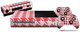 Houndstooth Coral - Holiday Bundle Decal Style Skin fits XBOX One Console Original, Kinect and 2 Controllers (XBOX SYSTEM NOT INCLUDED)