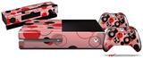 Lots of Dots Red on Pink - Holiday Bundle Decal Style Skin fits XBOX One Console Original, Kinect and 2 Controllers (XBOX SYSTEM NOT INCLUDED)
