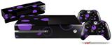 Lots of Dots Purple on Black - Holiday Bundle Decal Style Skin fits XBOX One Console Original, Kinect and 2 Controllers (XBOX SYSTEM NOT INCLUDED)
