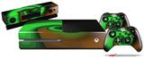 Alecias Swirl 01 Green - Holiday Bundle Decal Style Skin fits XBOX One Console Original, Kinect and 2 Controllers (XBOX SYSTEM NOT INCLUDED)