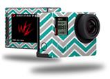 Zig Zag Teal and Gray - Decal Style Skin fits GoPro Hero 4 Silver Camera (GOPRO SOLD SEPARATELY)