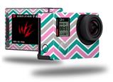 Zig Zag Teal Pink and Gray - Decal Style Skin fits GoPro Hero 4 Silver Camera (GOPRO SOLD SEPARATELY)