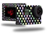 Pastel Hearts on Black - Decal Style Skin fits GoPro Hero 4 Silver Camera (GOPRO SOLD SEPARATELY)