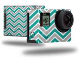 Zig Zag Teal and Gray - Decal Style Skin fits GoPro Hero 4 Black Camera (GOPRO SOLD SEPARATELY)