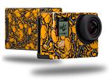 Scattered Skulls Orange - Decal Style Skin fits GoPro Hero 4 Black Camera (GOPRO SOLD SEPARATELY)