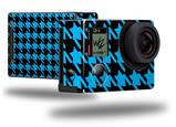 Houndstooth Blue Neon on Black - Decal Style Skin fits GoPro Hero 4 Black Camera (GOPRO SOLD SEPARATELY)