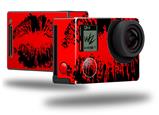 Big Kiss Lips Black on Red - Decal Style Skin fits GoPro Hero 4 Black Camera (GOPRO SOLD SEPARATELY)