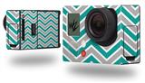 Zig Zag Teal and Gray - Decal Style Skin fits GoPro Hero 3+ Camera (GOPRO NOT INCLUDED)