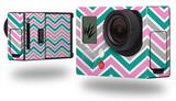 Zig Zag Teal Pink and Gray - Decal Style Skin fits GoPro Hero 3+ Camera (GOPRO NOT INCLUDED)