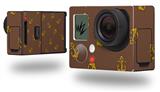 Anchors Away Chocolate Brown - Decal Style Skin fits GoPro Hero 3+ Camera (GOPRO NOT INCLUDED)