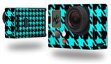 Houndstooth Neon Teal on Black - Decal Style Skin fits GoPro Hero 3+ Camera (GOPRO NOT INCLUDED)
