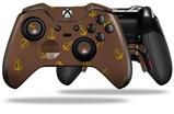Anchors Away Chocolate Brown - Decal Style Skin fits Microsoft XBOX One ELITE Wireless Controller (CONTROLLER NOT INCLUDED)