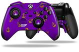 Anchors Away Purple - Decal Style Skin fits Microsoft XBOX One ELITE Wireless Controller (CONTROLLER NOT INCLUDED)