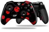 Lots of Dots Red on Black - Decal Style Skin fits Microsoft XBOX One ELITE Wireless Controller (CONTROLLER NOT INCLUDED)