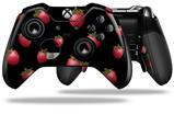 Strawberries on Black - Decal Style Skin fits Microsoft XBOX One ELITE Wireless Controller (CONTROLLER NOT INCLUDED)