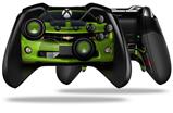 2010 Chevy Camaro Green - Black Stripes on Black - Decal Style Skin fits Microsoft XBOX One ELITE Wireless Controller (CONTROLLER NOT INCLUDED)