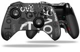 Love and Peace Gray - Decal Style Skin fits Microsoft XBOX One ELITE Wireless Controller (CONTROLLER NOT INCLUDED)