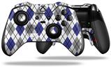 Argyle Blue and Gray - Decal Style Skin fits Microsoft XBOX One ELITE Wireless Controller (CONTROLLER NOT INCLUDED)
