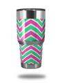 Skin Decal Wrap for Yeti Tumbler Rambler 30 oz Zig Zag Teal Green and Pink (TUMBLER NOT INCLUDED)