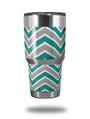 Skin Decal Wrap for Yeti Tumbler Rambler 30 oz Zig Zag Teal and Gray (TUMBLER NOT INCLUDED)
