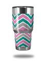 Skin Decal Wrap for Yeti Tumbler Rambler 30 oz Zig Zag Teal Pink and Gray (TUMBLER NOT INCLUDED)